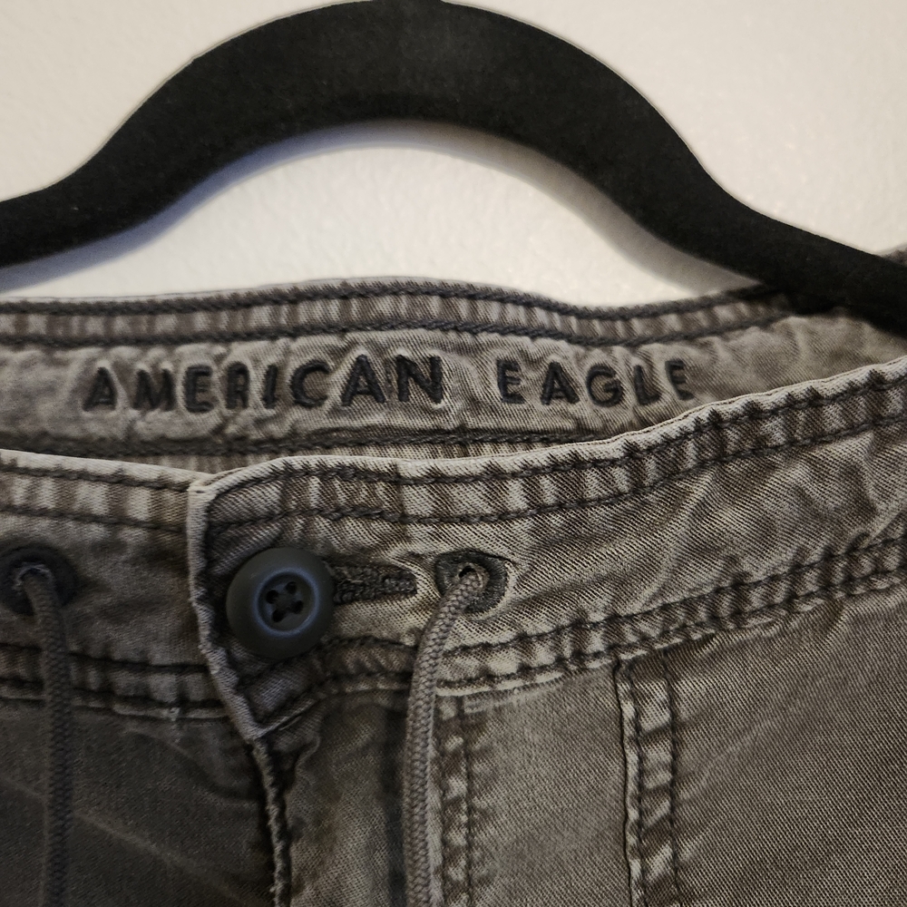 American Eagle Gray Wide Leg Cargo Pants Size 4 Women's Lyocell - Picture 7 of 11